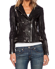 Women Lambskin Genuine Leather Jacket WJ213 SkinOutfit