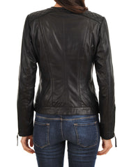 Women Lambskin Genuine Leather Jacket WJ217 SkinOutfit