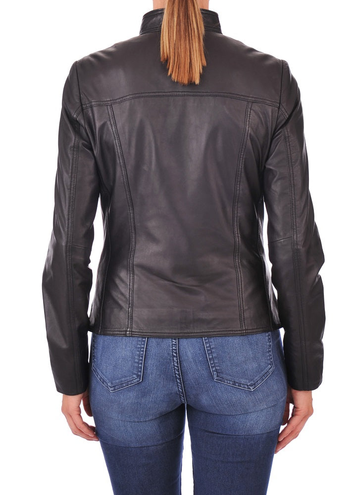 Women Lambskin Genuine Leather Jacket WJ219 SkinOutfit