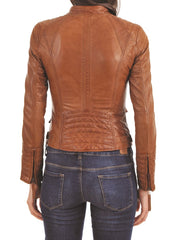 Women Lambskin Genuine Leather Jacket WJ224 SkinOutfit