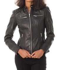 Women Lambskin Genuine Leather Jacket WJ225 SkinOutfit