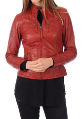 Women Lambskin Genuine Leather Jacket WJ226 SkinOutfit