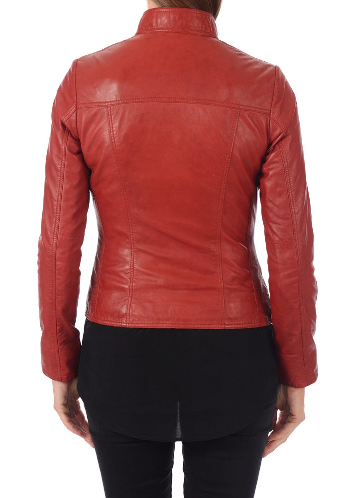 Women Lambskin Genuine Leather Jacket WJ226 SkinOutfit