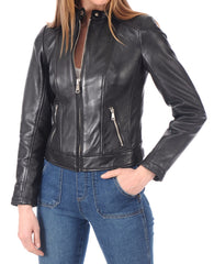 Women Lambskin Genuine Leather Jacket WJ227 SkinOutfit