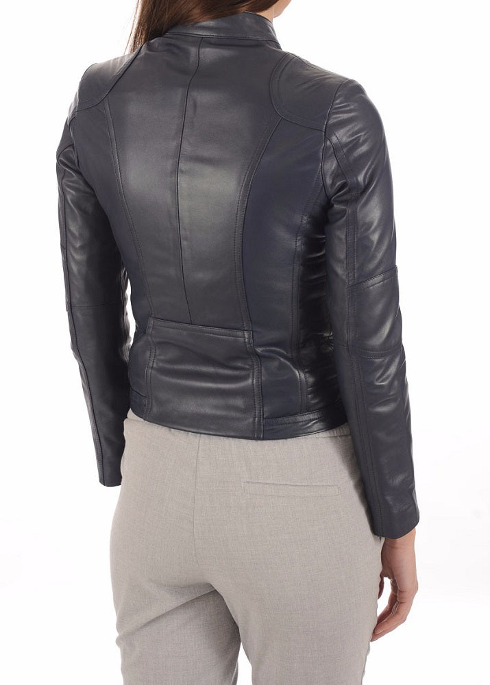 Women Lambskin Genuine Leather Jacket WJ229 SkinOutfit