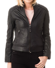 Women Lambskin Genuine Leather Jacket WJ231 SkinOutfit