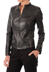 Women Lambskin Genuine Leather Jacket WJ232 SkinOutfit