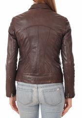 Women Lambskin Genuine Leather Jacket WJ234 SkinOutfit
