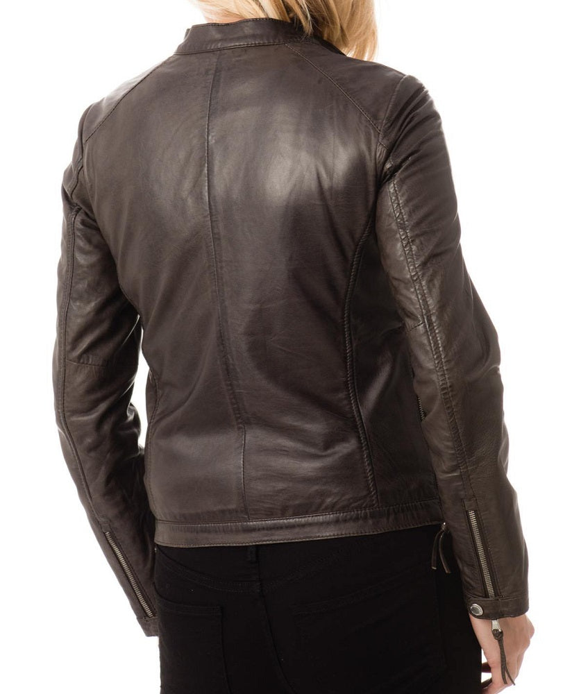 Women Lambskin Genuine Leather Jacket WJ236 SkinOutfit