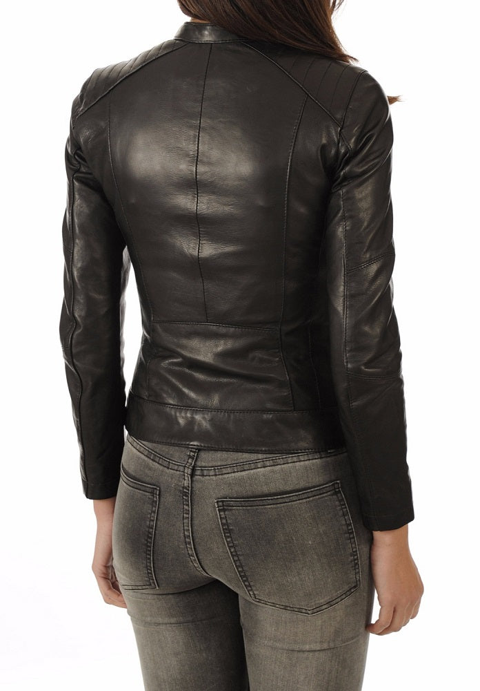 Women Lambskin Genuine Leather Jacket WJ237 SkinOutfit