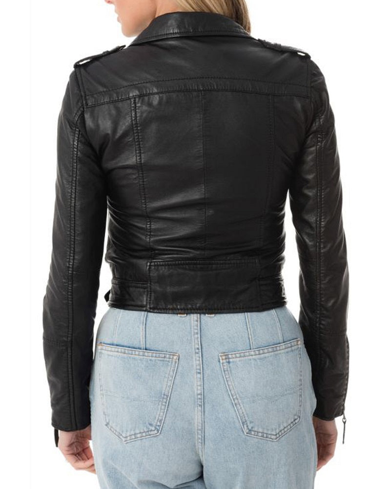 Women Lambskin Genuine Leather Jacket WJ238 SkinOutfit