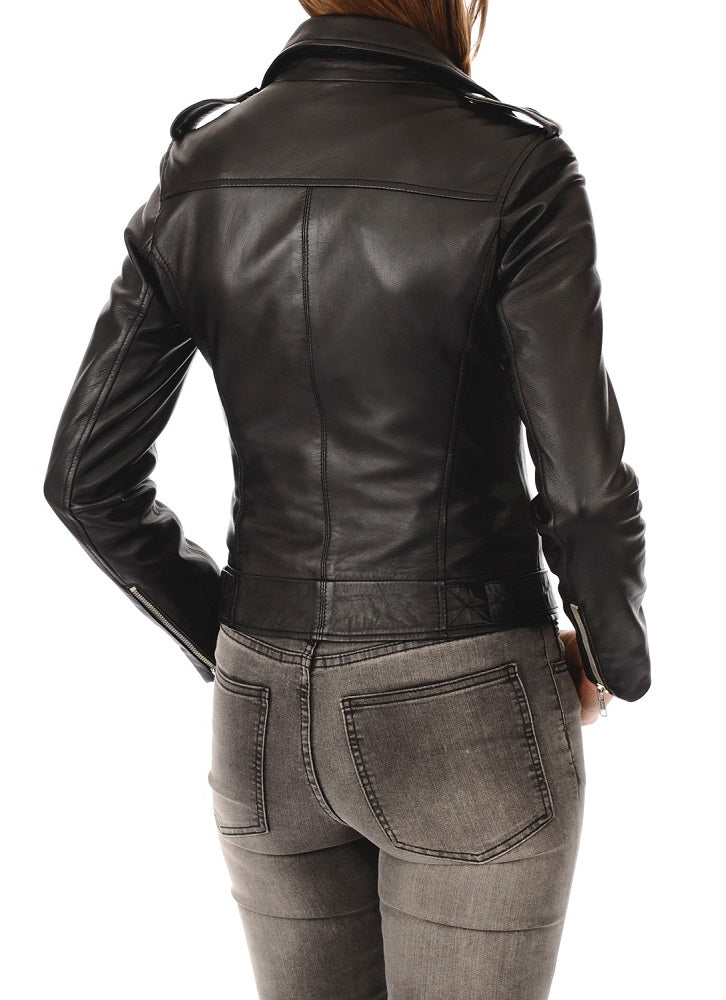 Women Lambskin Genuine Leather Jacket WJ239 SkinOutfit