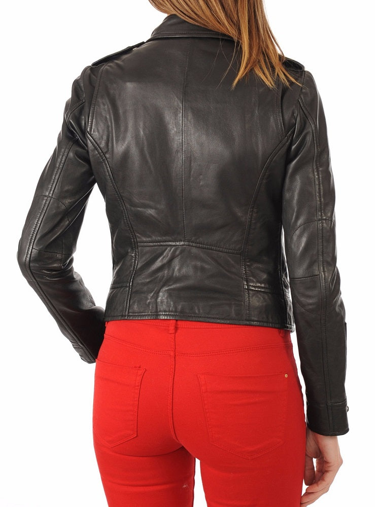 Women Lambskin Genuine Leather Jacket WJ240 SkinOutfit