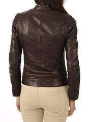 Women Lambskin Genuine Leather Jacket WJ241 SkinOutfit