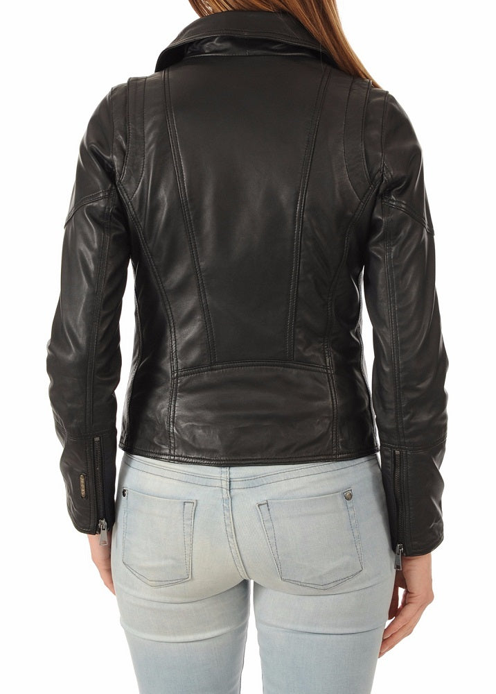 Women Lambskin Genuine Leather Jacket WJ244 SkinOutfit