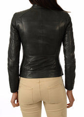 Women Lambskin Genuine Leather Jacket WJ245 SkinOutfit
