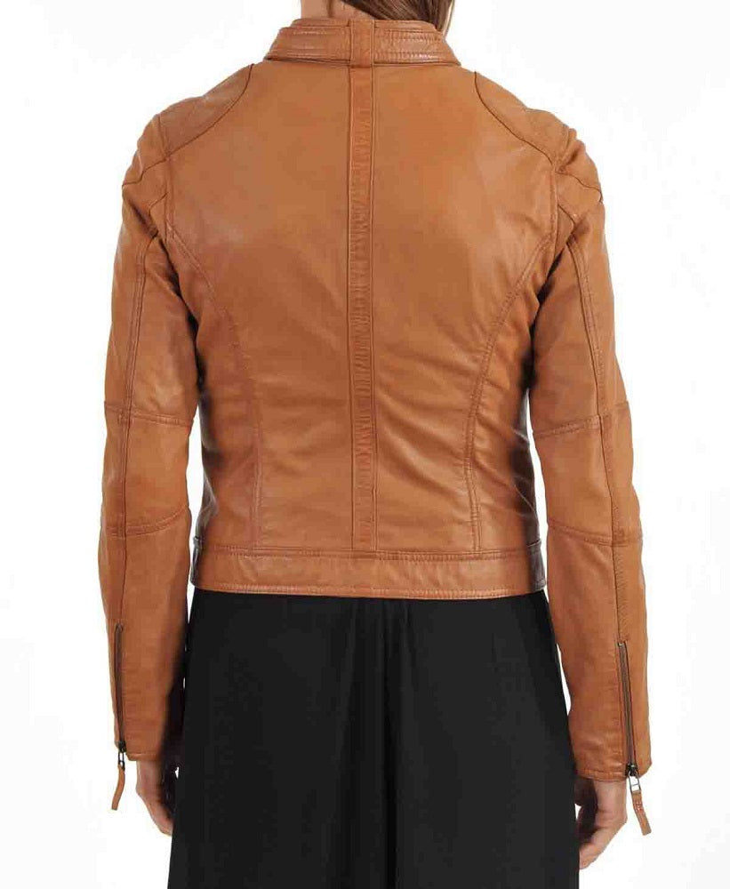 Women Lambskin Genuine Leather Jacket WJ249 SkinOutfit