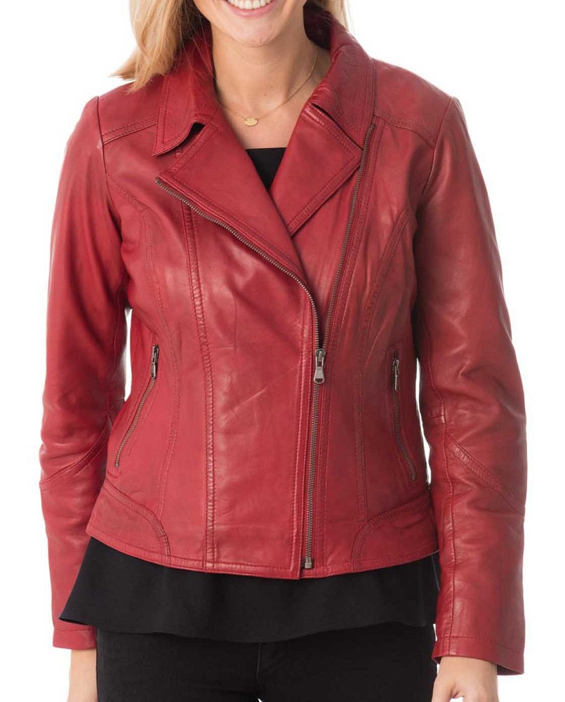 Women Lambskin Genuine Leather Jacket WJ251 SkinOutfit
