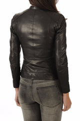 Women Lambskin Genuine Leather Jacket WJ254 SkinOutfit