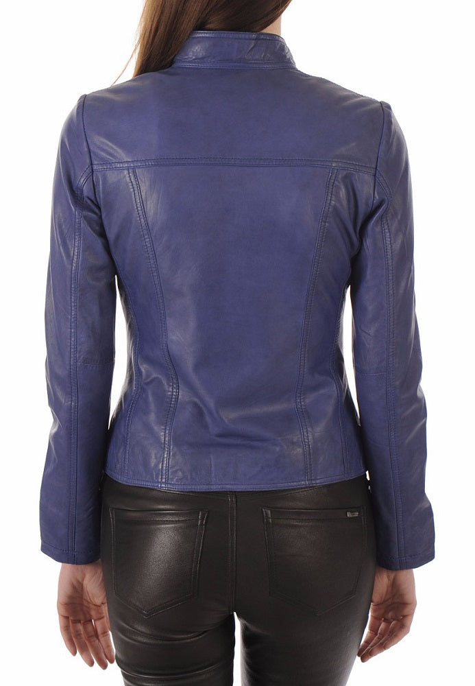 Women Lambskin Genuine Leather Jacket WJ255 SkinOutfit