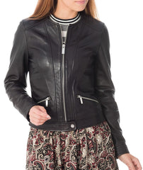 Women Lambskin Genuine Leather Jacket WJ256 SkinOutfit