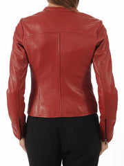 Women Lambskin Genuine Leather Jacket WJ258 SkinOutfit