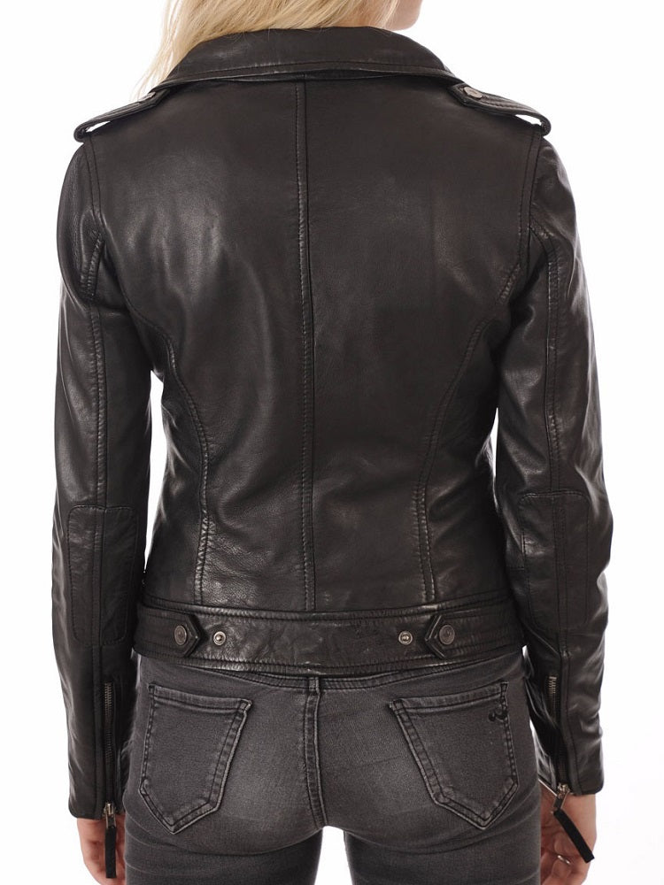 Women Lambskin Genuine Leather Jacket WJ259 SkinOutfit