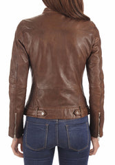 Women Lambskin Genuine Leather Jacket WJ260 SkinOutfit