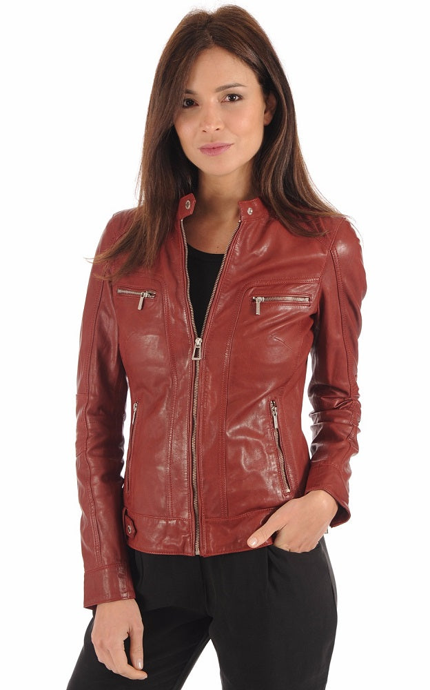 Women Genuine Leather Jacket WJ 07 freeshipping - SkinOutfit