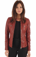 Women Genuine Leather Jacket WJ 07 freeshipping - SkinOutfit
