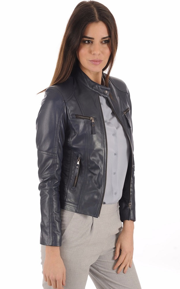 Women Genuine Leather Jacket WJ 08 freeshipping - SkinOutfit