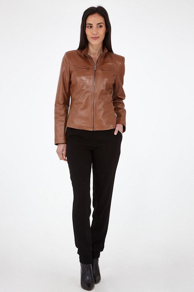 Women Genuine Leather Jacket WJ102 freeshipping - SkinOutfit