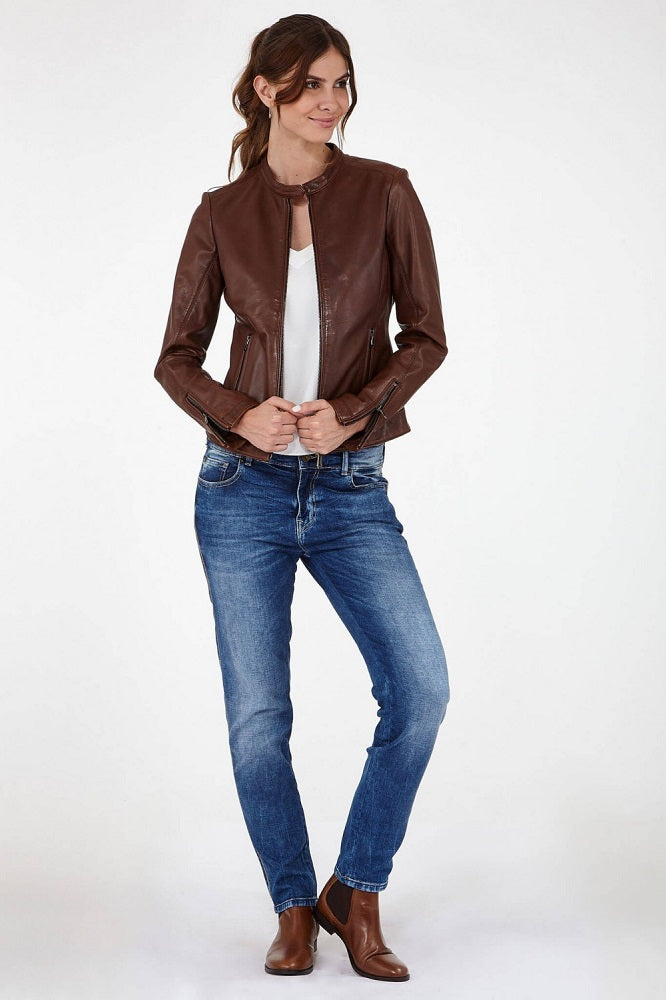 Women Genuine Leather Jacket WJ111 freeshipping - SkinOutfit