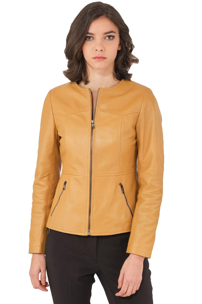 Women Genuine Leather Jacket WJ123 SkinOutfit