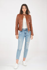 Women Genuine Leather Jacket WJ125 freeshipping - SkinOutfit