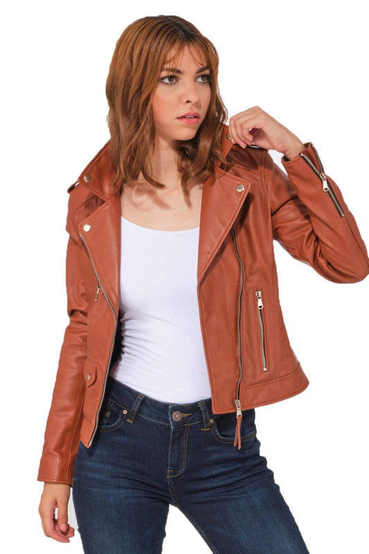Women Genuine Leather Jacket WJ133 freeshipping - SkinOutfit