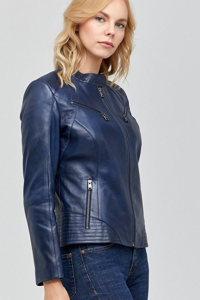 Women Genuine Leather Jacket WJ137 freeshipping - SkinOutfit