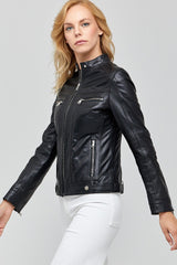 Women Genuine Leather Jacket WJ139 freeshipping - SkinOutfit