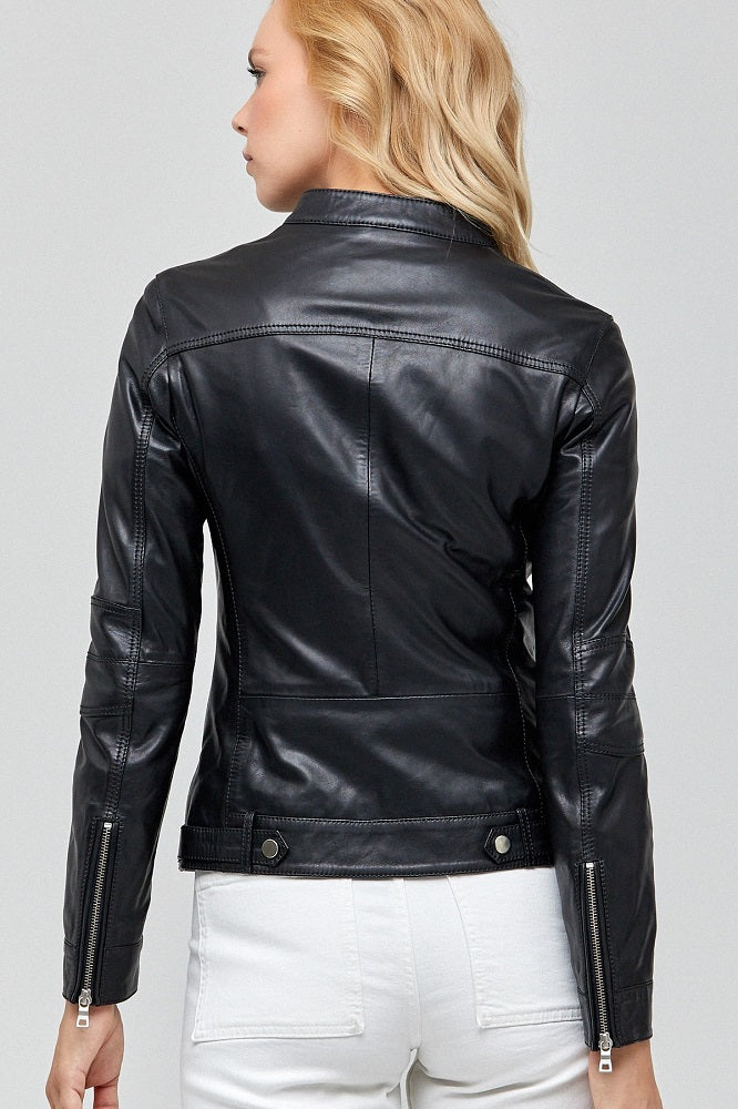 Women Genuine Leather Jacket WJ139 freeshipping - SkinOutfit