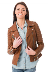 Women Genuine Leather Jacket WJ 13 freeshipping - SkinOutfit