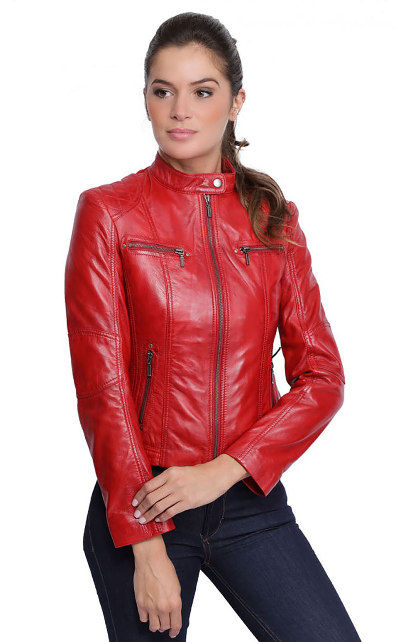 Women Genuine Leather Jacket WJ158 SkinOutfit