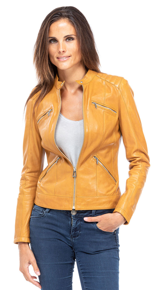 Women Genuine Leather Jacket WJ159 SkinOutfit