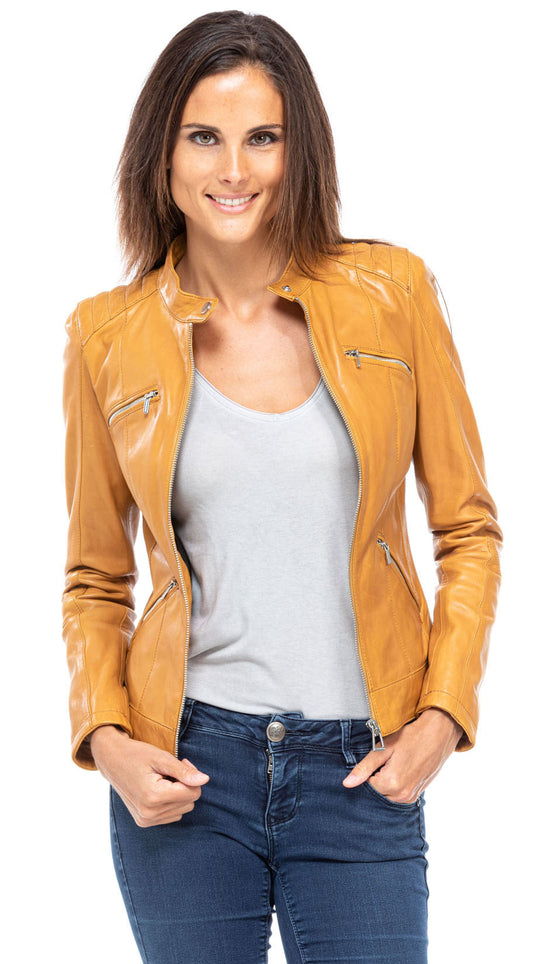 Women Genuine Leather Jacket WJ159 SkinOutfit