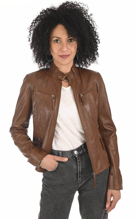 Women Genuine Leather Jacket WJ 15 SkinOutfit