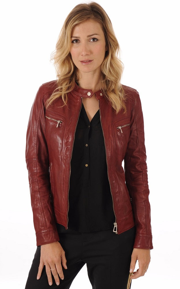Women Genuine Leather Jacket WJ 24 freeshipping - SkinOutfit