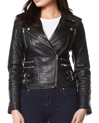 Women Lambskin Genuine Leather Jacket WJ265 SkinOutfit