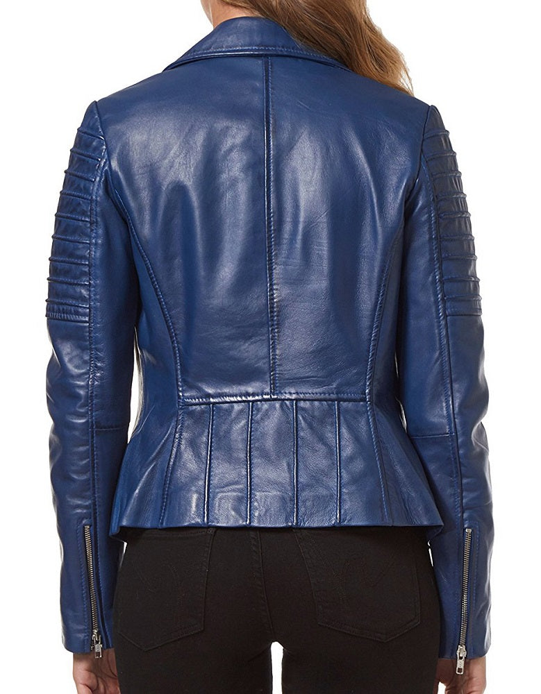 Women Lambskin Genuine Leather Jacket WJ266 SkinOutfit
