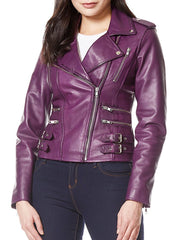Women Lambskin Genuine Leather Jacket WJ267 SkinOutfit