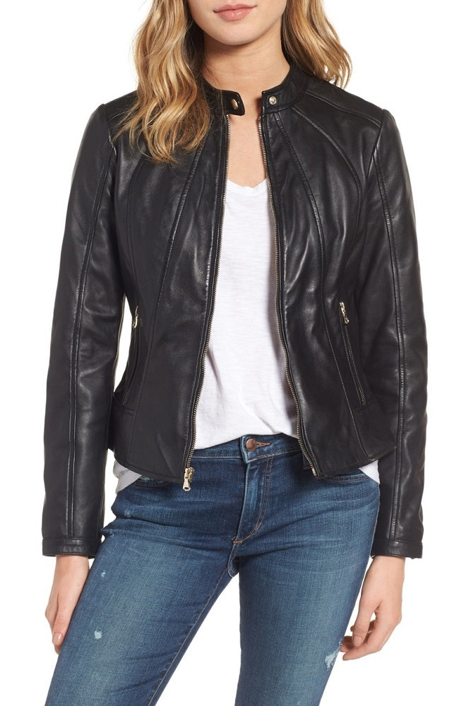 Women Lambskin Genuine Leather Jacket WJ271 SkinOutfit