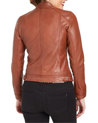 Women Lambskin Genuine Leather Jacket WJ276 SkinOutfit